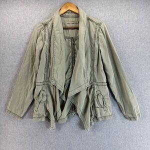 Max Jeans Utility Jacket‎ Lightweight Drawstring Tie Miliary Green Size Small